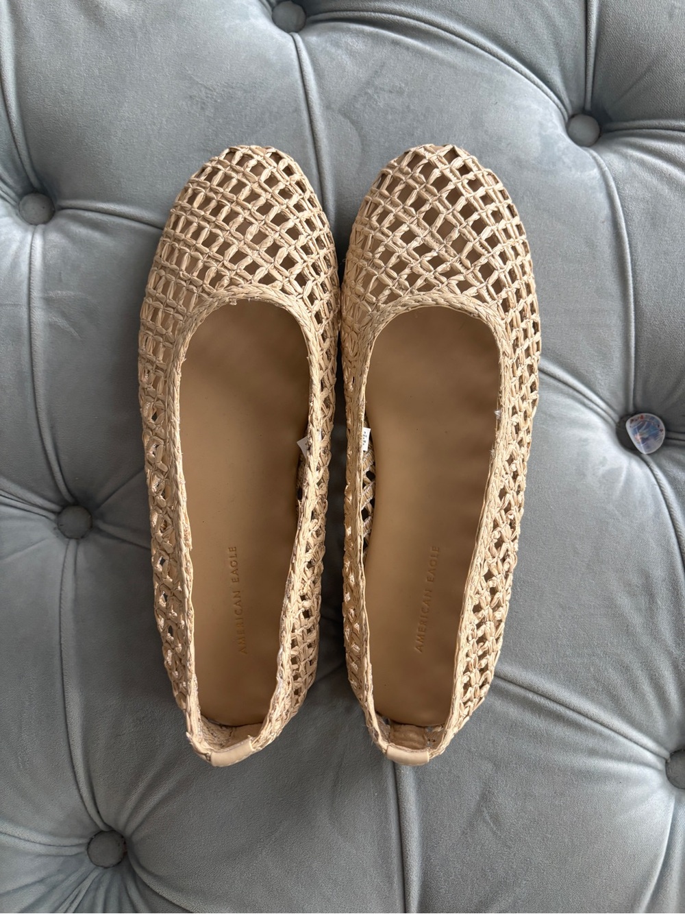 American Eagle Outfitters Tan Woven Ballet Flats